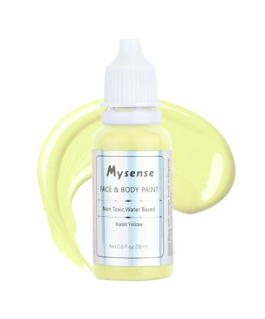 Mysense Pastel Yellow Face Body Paint Water Based Washable Non-toxic Cream Body Paint for Adults and Kids Halloween Costume Cosplay SFX Ogre Demon Makeup 0.6 OZ (18ml) paste yellow