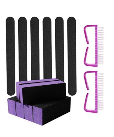 Joselin 14-Piece Set Manicure Kit Nail Files Brush Polishing Grain for UV Gel Nail Files Buffer