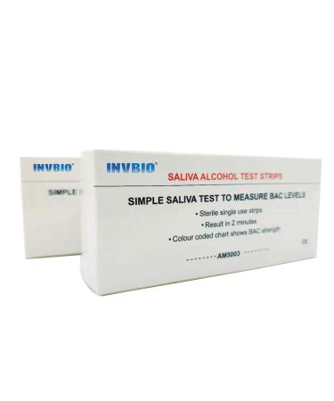 INVBIO 25 Ct-Home Alcohol Saliva Test Strips Kit, Alcohol Tester, Accurate and 2 Minutes Testing Time to Get Results