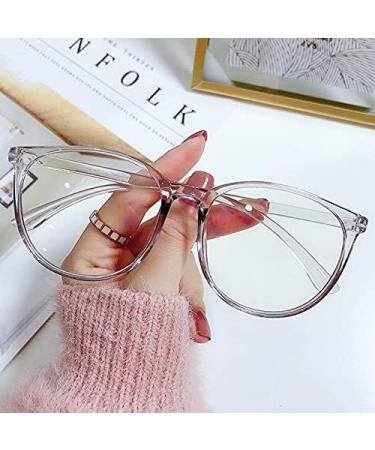 Transparent Computer Glasses Frame for Men & Women - Anti Blue Light Round Eyewear - Stylish Optical Spectacles (White - Buy Online on GoSupps.com