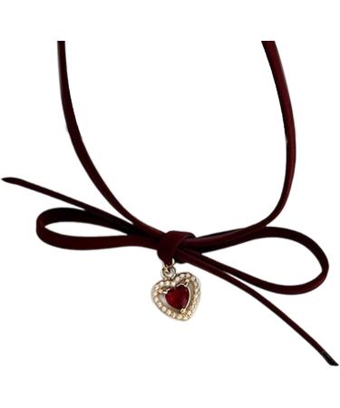 Oralgos Elegant Heart Necklace | Vintage Collarbone Chain & Choker | Fashion Jewelry in PU Alloy - International Shipping - Buy Online on GoSupps.com