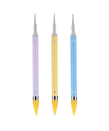 3 Pieces Diy Nail Pen Double Ended Nail Dotted Wax Pen For Manicure Nail Diy Decoration Tool (1 + 2 + 3)
