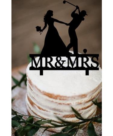 Funny Wedding Cake Topper - Bride Grabs Golfer Groom Who Playing Golf - Golf Couple Cake Topper Mr&Mrs Wedding Cake Topper (Golfer) - Buy Online on GoSupps.com