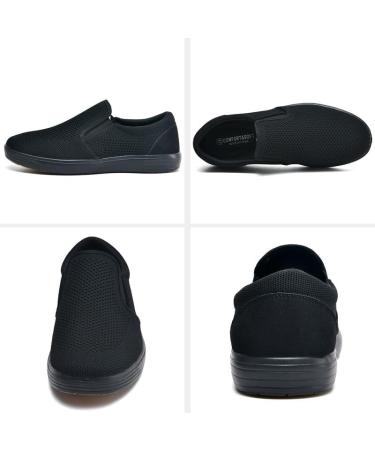 ZZS Men's Slip On Walking Shoes - Air Cushion Loafers & Casual Mesh Sneakers in All Black - EU Size 43 - Buy Online on GoSupps.com