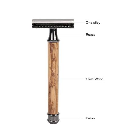 Wooden Manual Razor - Non-Slip Portable Double-Sided Shaving for Beard & Armpit Hair (11.5x4.4cm Black) - International Shipping Available - Buy Online on GoSupps.com
