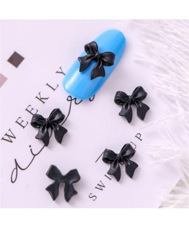 & Health Resin Nail Jewelry Ornaments Rhinestone Nail Art Mini Bow Nail Jewelry Nail Art Decorations Nail Bow Ties Manicure Accessories(black)