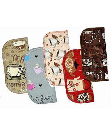 8x8 Printed Flannel Washable Cloth, 2 Ply, 5 Pack - Coffee Break Design - Buy Online on GoSupps.com
