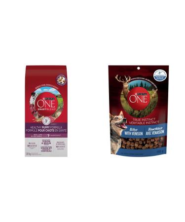 Purina ONE Smartblend Puppy Food (1.81 kg) + Purina ONE True Instinct Bites with Venison Dog Treats (198 g)