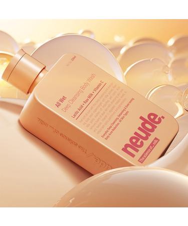 Neude Gentle Daily Body Wash Shower Gel Milk Lactic Acid & Vitamin C for Detan Brightening Dark Spot & Pigmentation Reduction Deep Cleansed Glowing Skin Acne Reduction