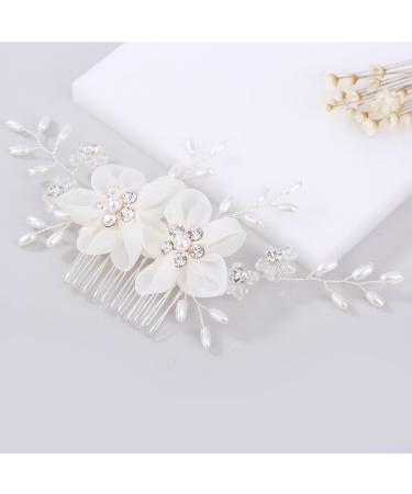 FRCOLOR Pearl Hair Accessories Bridal Hair Accessories Flower Hair Accessories Bridal Hair Comb Flower Girl Hair Accessory Crystal Hair Accessories White European Style Spun Yarn Bride - Buy Online on GoSupps.com