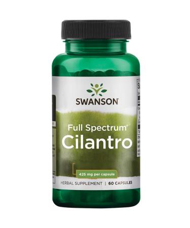 Swanson Full Spectrum Cilantro (Coriander) 425mg Coriandrum Sativum High Dosed 60 Capsules Lab Tested Soy Free Gluten Free Non-GMO