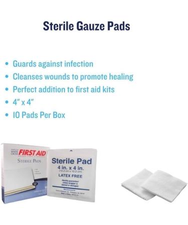 Buy White Cross Sterile Gauze Pad 4x4 - Soft & Absorbent (10 Pads) - Ideal for Wound Care - Fast International Shipping - Buy Online on GoSupps.com