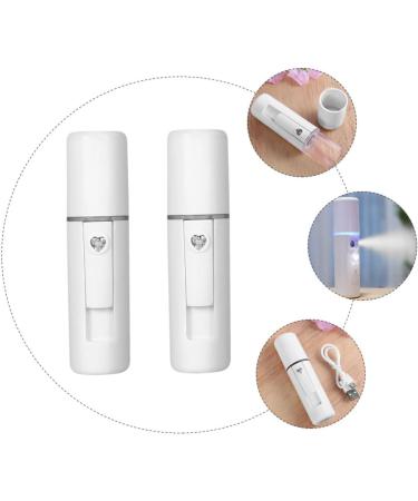 ELAYARD 2pcs Nano Facial Mister for Hydrating Skin Care Multifunction Face Steamer Mist Sprayer White Portable Design for Home Travel Use Moisturizing Tool for Makeup Skin Refreshing - Buy Online on GoSupps.com
