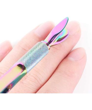 Stainless Steel Multi-Function Nail Pincher Tool - Rainbow | Nail Art Clips, Cuticle Cutter, Pusher, Tweezers for Manicure & Acrylic Removal - Buy Online on GoSupps.com