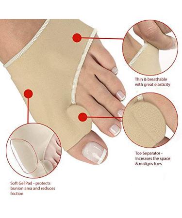 Relief Sleeves Bunion Pads Brace with Gel Toe Separator - Hallux Valgus Relief and Toe Alignment - Buy Online on GoSupps.com