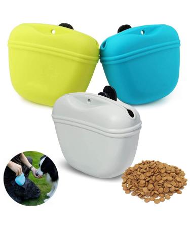 Silicone Dog Treat Pouch 3 PCS Dog Walking Bag Pet Training Bag with Magnetic Closure and Belt Clip Dog Treat Bags for Walking Puppy Training Food Holder Portable Dog Food Container for Outdoor Use - Buy Online on GoSupps.com