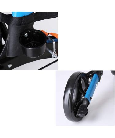 Elderly Walker Aluminum Alloy Walking Armrest Frame with Wheels with Pedals Height Adjustable with Shopping Bag Maximum Load 136kg Blue Compact Interesting - Buy Online on GoSupps.com