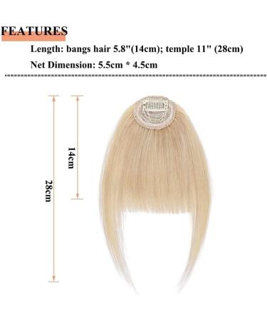 Elailite Real Human Hair Fringe Clip in Extensions - #24 Natural Blonde Neat Bangs for Women - Buy Online on GoSupps.com