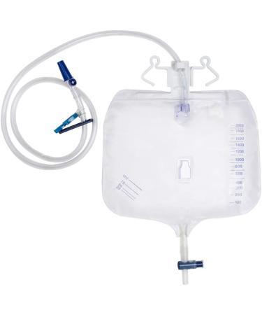 Pevor Urinary Drainage Bag 2000ml with Anti-Reflux Chamber - Pack of 5 | Medical Drain Bag for Urine Collection - 48 Drainage Tub | 5 Count - Buy Online on GoSupps.com