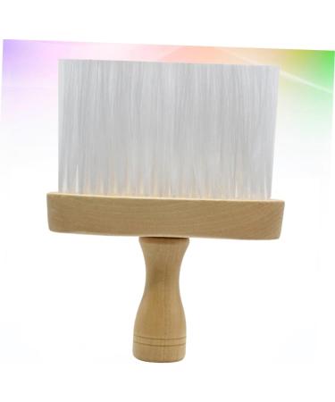 Minkissy Vintage Wooden Hair Remover Dust Towel & Shaving Brush - Professional Bamboo Hairdresser Dust Brush for Salon Use - 15x12x12cm White - Buy Online on GoSupps.com