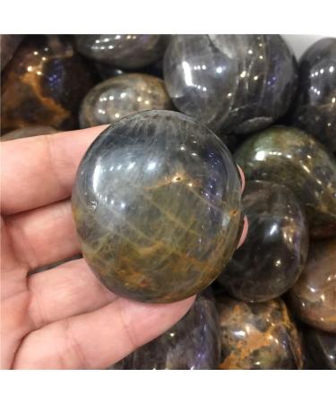 Natural Black Moonstone Palm Stone Raw Gemstone Crystal Full of Texture - Buy Online on GoSupps.com