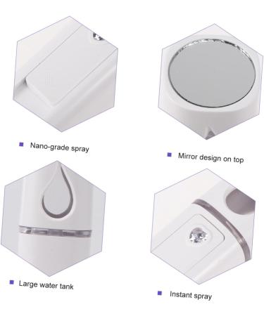 Mikinona 1pc Steamer Face Moisturizing Mini Humidifier Rechargeable Facial Sprayer Nano Facial Mister White - Buy Online on GoSupps.com