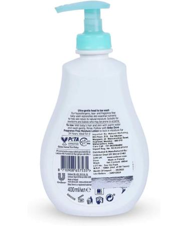 Dove Baby Sensitive Moisture Head to Toe Wash 400ml - Gentle Cleansing for Delicate Skin - Buy Online on GoSupps.com