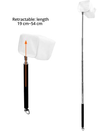 QWORK 2Pcs Small Telescopic Aquarium Fish Net Long Handle Fishing Net fish nets for tanks Extendable 19-54 cm Black - Buy Online on GoSupps.com