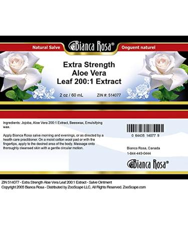 Bianca Rosa Extra Strength Aloe Vera Leaf 200:1 Extract - Salve Ointment (2 oz ZIN: 514077) - 2 Pack - Buy Online on GoSupps.com