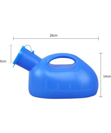Urinals for Men - 2000mL Thick Plastic Mens Bedpan Bottle with Lid - Travel Urine Collection ContainersMale Portable Pee Bottles - Happy - Buy Online on GoSupps.com