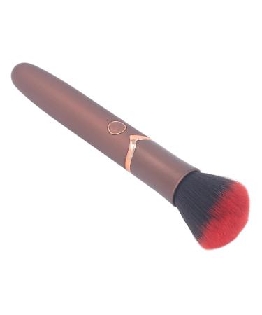 Electric Makeup Brush Ergonomic Grip 10 Levels Quiet Blush Brush Portable for Contouring for Highlighting (Brown)