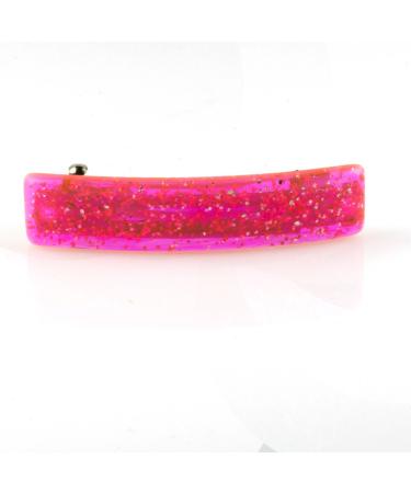 2pcs Neon Pink Rectangular Patent Clasp 52x12 with Silver Glitter - Made in Germany | WeLoveBeads - International Shipping Available - Buy Online on GoSupps.com