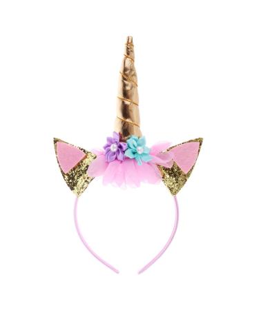 JMITHA Headband Unicorn Elastic Unicorn Flower Girl Hair Accessories Girls Hair Hoop Headbands Hair Accessories Headband Gold02