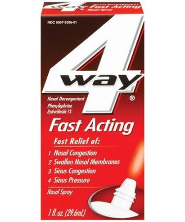 4 Way Nasal Decongestant Nasal Spray, Fast Acting, 1 Fl Oz (Pack of 3)