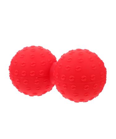 Tovinanna yoga massage ball facilitation fitness ball portable massage devices massage devices for feet peanuts foot massager Oeznuss ball body massage device Double ball massage globe network 12x6.3x6.3cm red