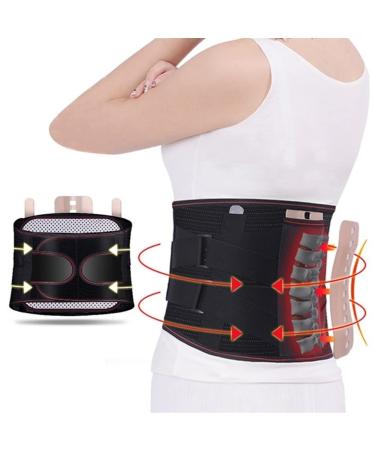 XXL Lumbar Support Belt for Back Pain - Reinforced with Springs & Double Adjustable Straps - Unisex Back Support (Color: B) - Buy Online on GoSupps.com