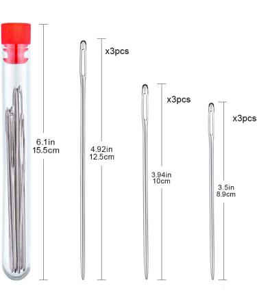 9 PCS Large Eye Stitching Needles - For Crafting and Sewing Projects | 3 Sizes 3.5-4.9inch Big Eye Hand Sewing Needles - Buy Online on GoSupps.com