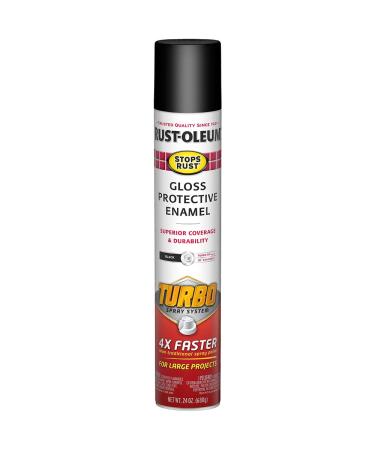 Rust-Oleum 334128 Stops Rust Turbo Spray Paint  24 oz  Gloss Black Paint 24 Ounce Black