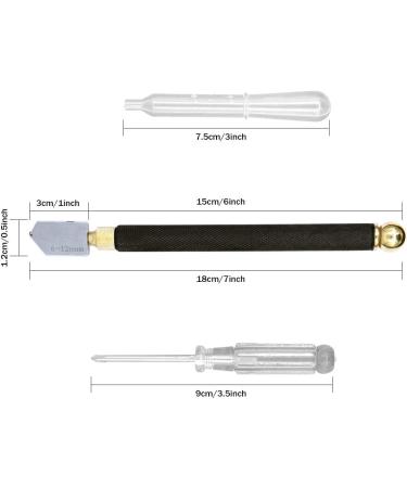Pencil Style Glass Cutter Tool Set 2mm-20mm with Oil Feed Carbide Tip - Perfect for Mosaic, Tiles, Mirror, Stained Glass Cutting - Buy Online on GoSupps.com