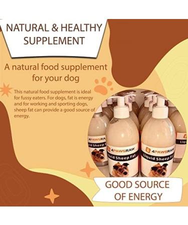 4PAWSRAW Liquid Sheep Fat 100% natural food supplement for your dog (1 Litre) - Buy Online on GoSupps.com