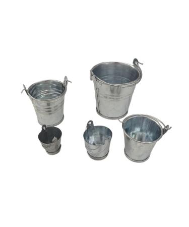 Mini Metal Bucket Doll Storage Bucket Mini Boo Buckets Mini Halloween Buckets Miniature Toy Doll Kitchen Living Room Accessory Wedding Birthday Silver