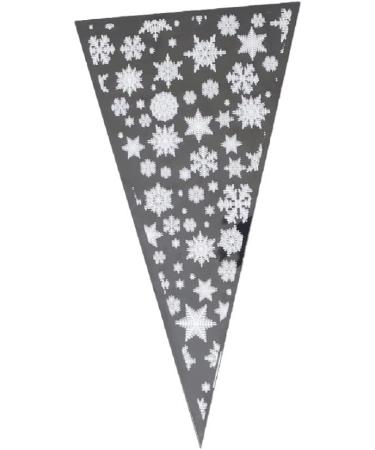 VDL Pack of 25 Christmas Sweet Cones Snowflakes Themed Clear Treat Bags with Twist Ties (16x30cm) - Buy Online on GoSupps.com