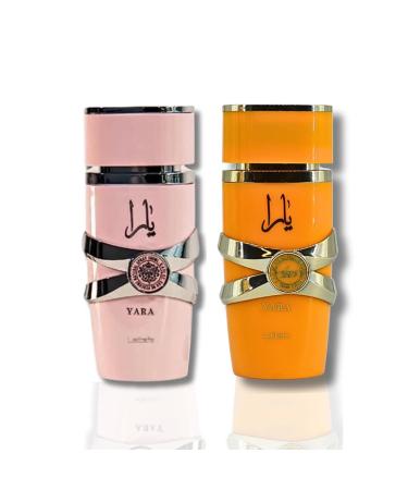 Lattafa for Women 2 Piece Eau de Parfum Gift Set (Yara + Yara Tous) 3.4 Ounce/100 ml each