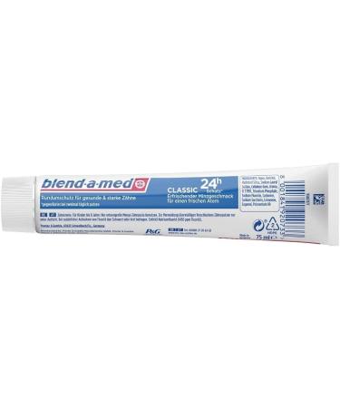Blend-a-Med Classic Toothpaste 75ml (Pack of 6) - Anti-Plaque Teeth Cleaning Fast International Shipping - Buy Online on GoSupps.com
