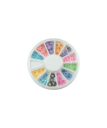 N&BF Wachs Rondell |120 NailArt wax flower slices |Colorful flower slices insert for 3D nail design and decoration |For modeling with UV gel & acrylic |In a practical sorting box