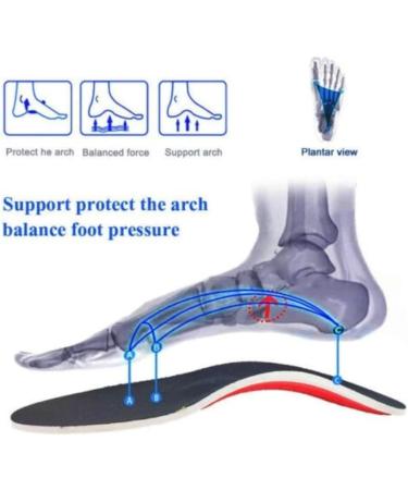 Plantar Fasciitis Arch Support Orthopedic Insoles Relieve Flat Feet Heel Pain Shock Absorption Comfortable Inserts (Large(EU 40-46)) - Buy Online on GoSupps.com