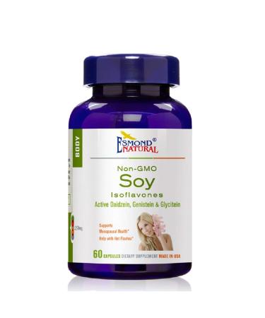 Esmond Natural: Soy Isoflavones Non-GMO (Supports Menopausal Health & Hot Flashes) GMP Natural Product Assn Certified Made in USA - 250mg 60 Capsules
