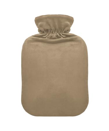 Khaki Hot Water Bottle with Cover Hot Water Bottles for Pain Relief Water Heating Pad Heating Bottles for Arthritis 1L