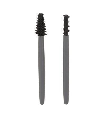 Eyelash Brush Set Soft Elastic Silicone Reusable Washable Dustproof Box Portable Makeup Brush Home (Grey)
