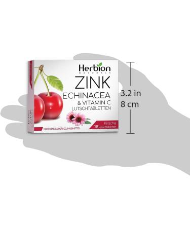 Herbion Naturals Zinc Echinacea & Vitamin C Lozenges - Natural Cherry - 18 ct - Dietary Supplements for Adults & Kids 5+ - Buy Online on GoSupps.com
